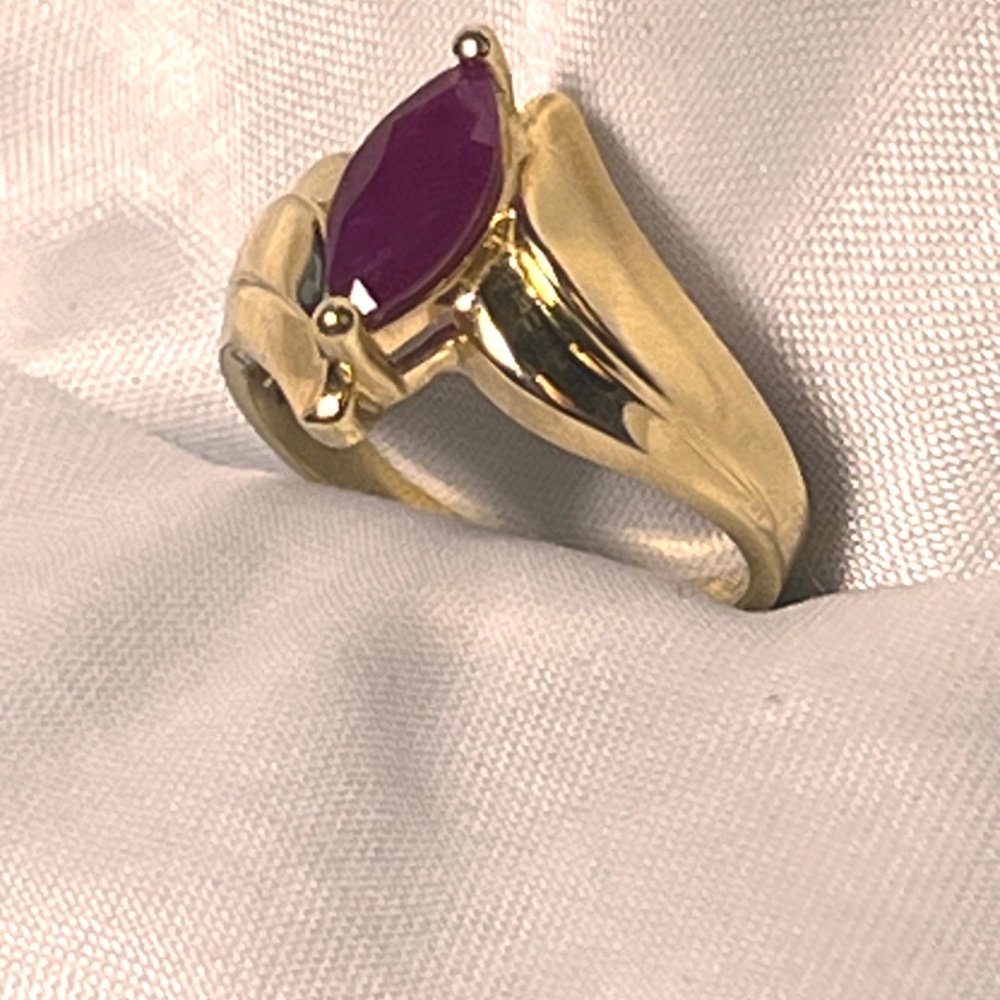 Vintage ( Circa 1970’s ) Ruby Ring set in 14 k gold size 6.5
